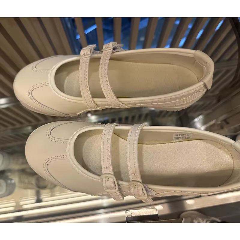 Chaussures de marche décontractées polyvalentes à scratchs, style Mary Jane, ballerines à bout rond 