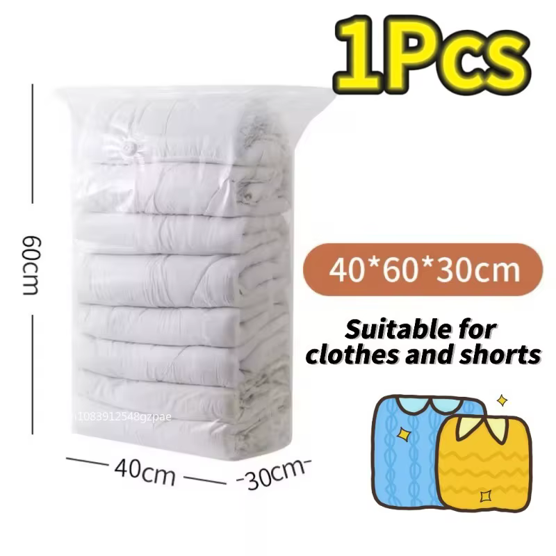 Sacs de rangement sous vide, pas besoin de pompe, grands sacs de rangement en plastique pour ranger 