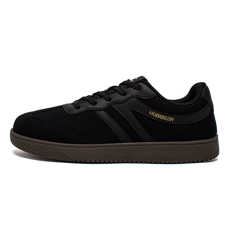 HOBIBEAR baskets à bout large chaussures de marche unisexes à lacets tissu baskets décontractées ant