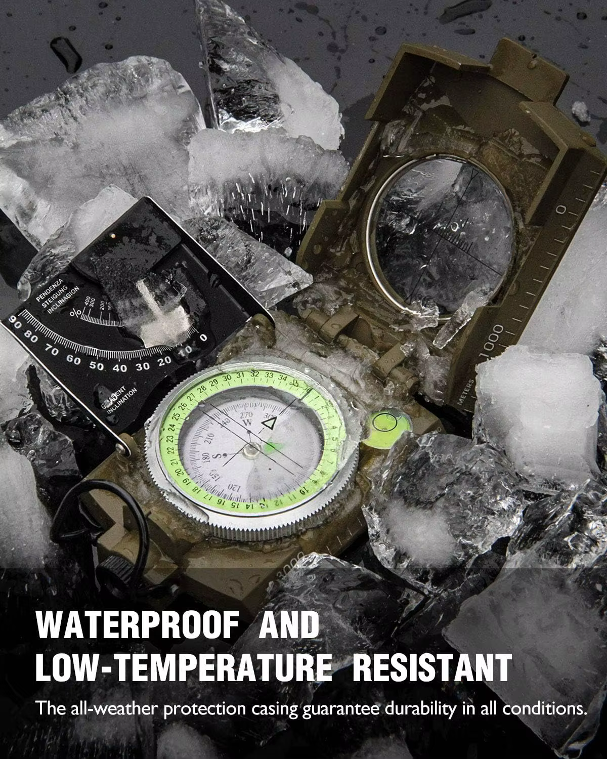 Boussole professionnelle en métal de haute précision, Navigation avec inclinomètre, exploration en p