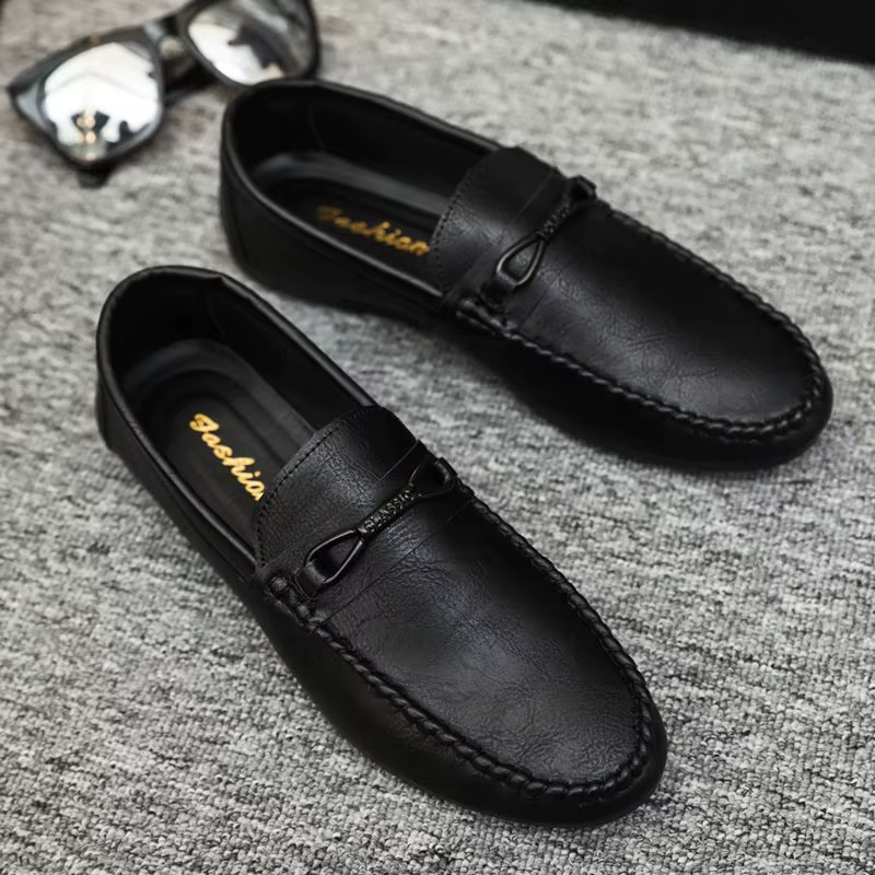 Mocassins à enfiler pour hommes, chaussures de conduite décontractées, fond souple, respirant, Style