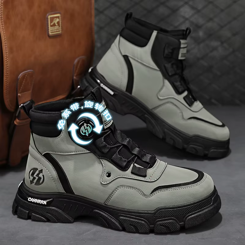 Bottes d'hiver pour hommes, chaussures de Cowboy décontractées, Combat tactique moto Chelsea chevill