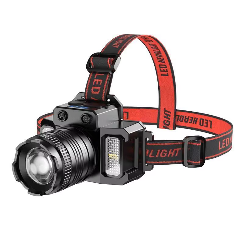 Lampe frontale rechargeable à batterie au lithium, super lumineuse, capteur sport, 5 modes d'éclaira
