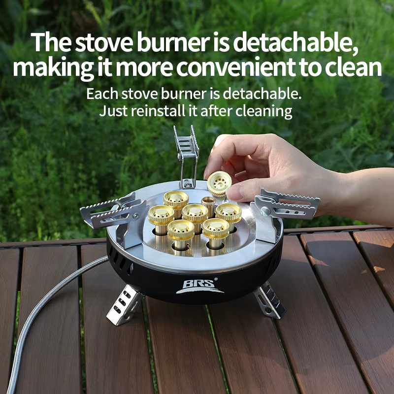 Réchaud à gaz portable pliable BRS-207 BRS-203 pour camping extérieur, brûleur haute puissance sept 