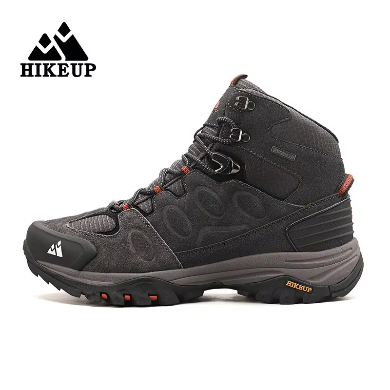 HIKEUP-Bottes de randonnée en daim pour hommes, chaussures de plein air à lacets, bottes de sport ch