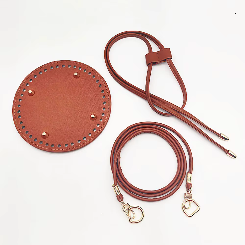 Kit de fabrication de sacs à main en cuir PU, 3 pièces, avec chaîne, Base de sac seau et bandoulière