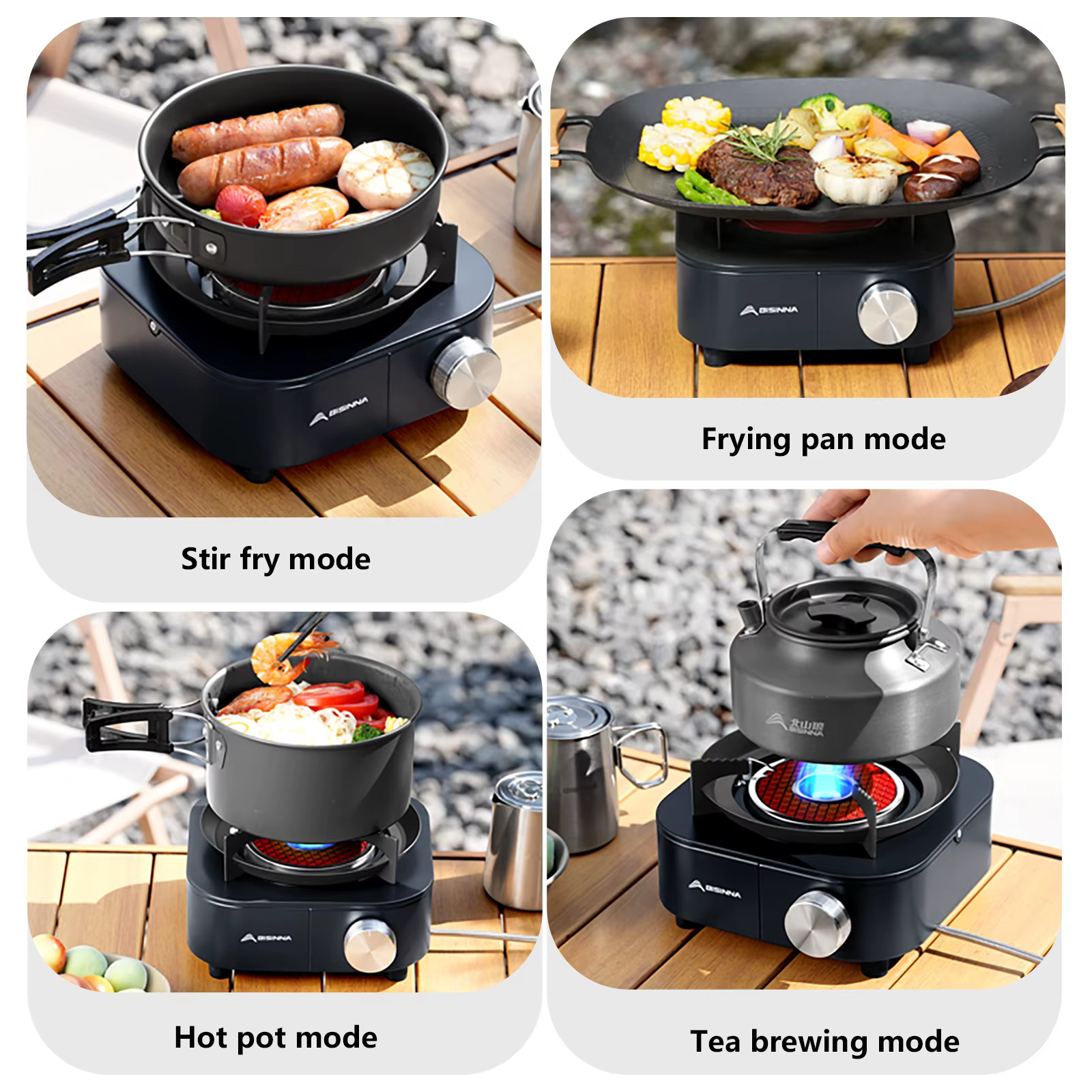 BISINNA 4000W poêle infrarouge haute puissance brûleur à gaz léger Portable poêle de Type fendu four