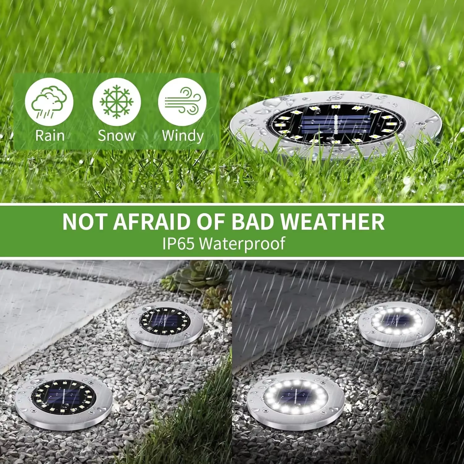 16 LED lumières solaires lumineuses au sol lumière LED solaire étanche extérieure pour voie jardin c