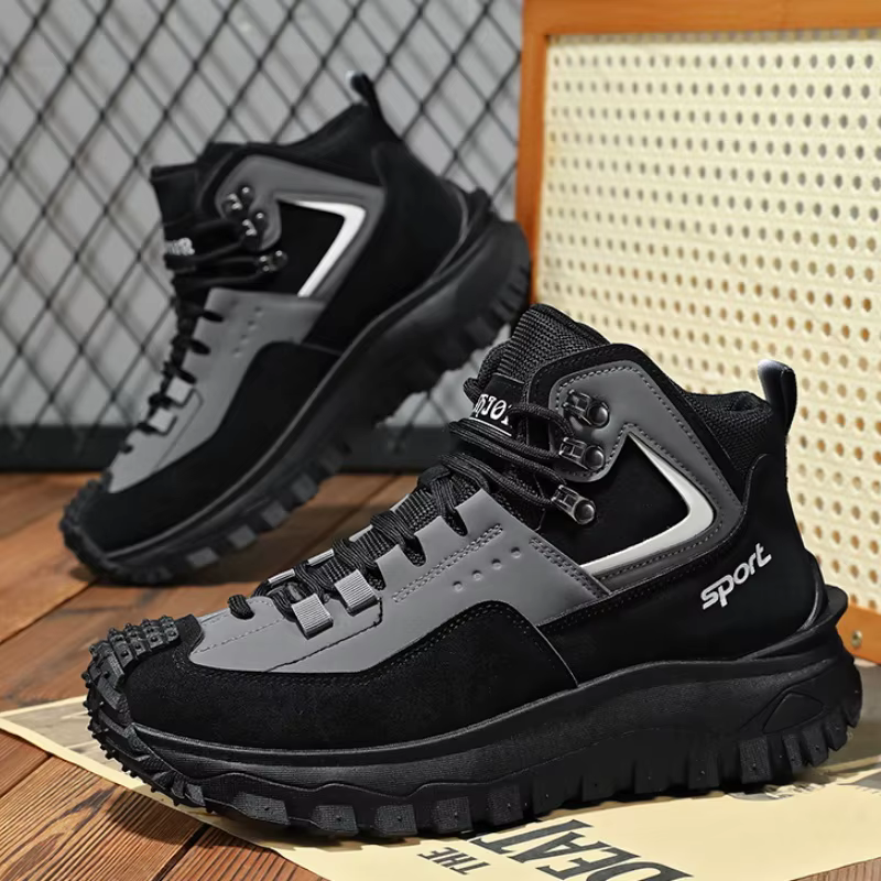 Chaussures de randonnée d'extérieur à tige haute pour hommes, bottes de travail antidérapantes et ré
