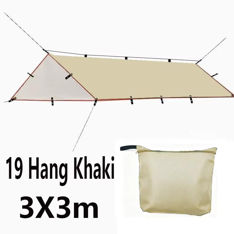 Tente de survie 19 points d'ancrage, auvent imperméable pour camping, abri solaire extérieur pour ra