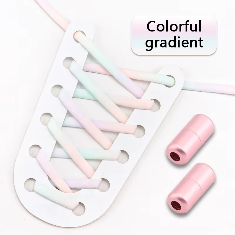 Lacets de chaussures élastiques colorés, serrure à Capsule ronde, sans cravate, pour baskets, adulte