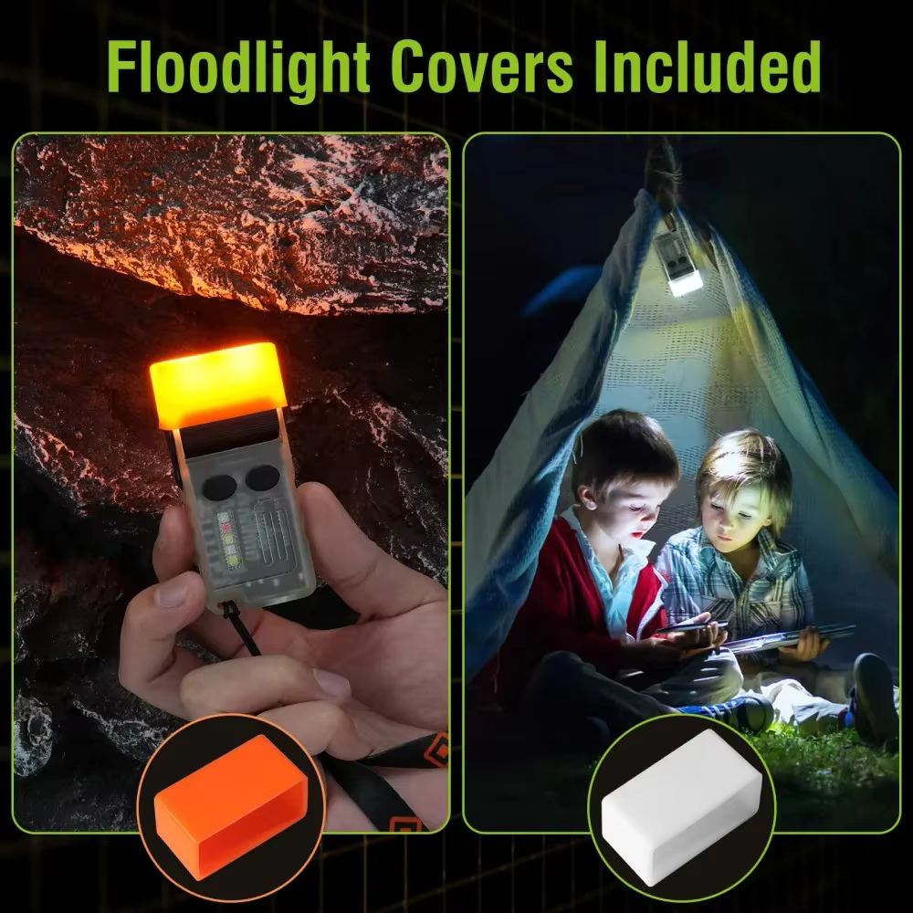 BORUiT V20 Buzzer EDC LED porte-clés lampe de poche tête pivotante type-c lampe de travail Rechargea