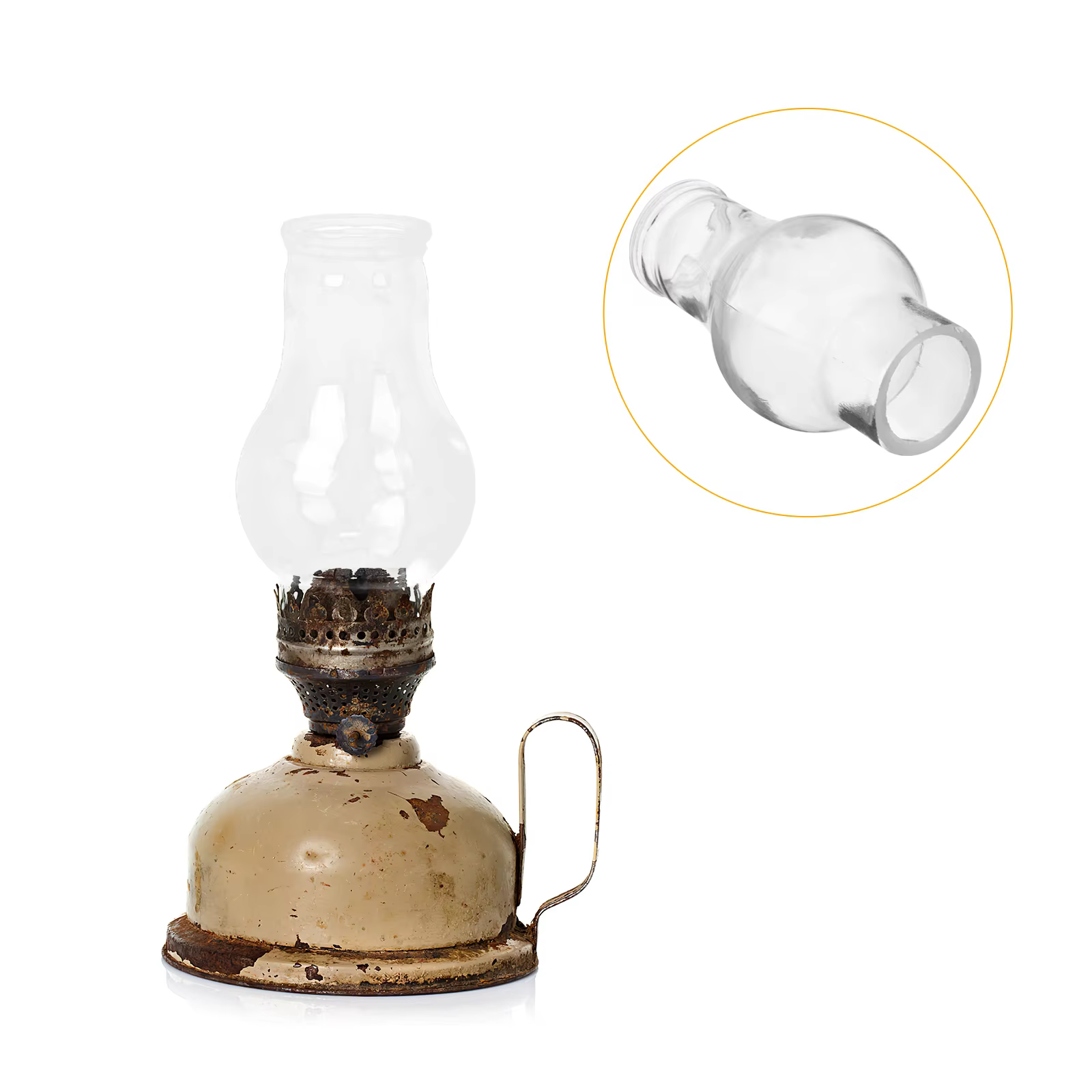 Abat-jour en verre blanc épais, couvercle de lampe à huile, lanterne au kérosène, pièces de cheminée