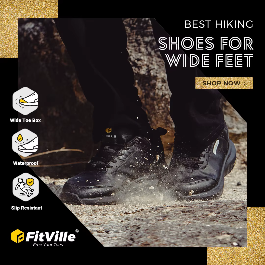 Fittington chaussures de randonnée pour hommes chaussures de marche en plein air larges chaussures d