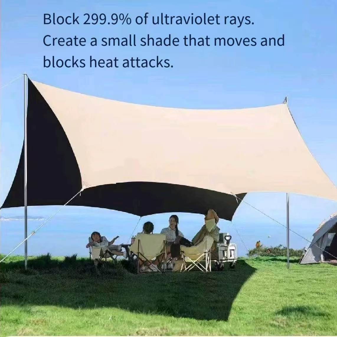 Tente pare-soleil recouverte de vinyle pour le Camping en plein air, équipement résistant aux intemp