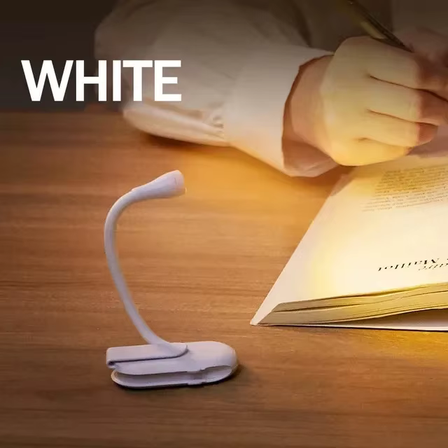 Lampe de lecture LED rechargeable par USB, mini lampe de chevet à clipser, lumière de nuit à intensi
