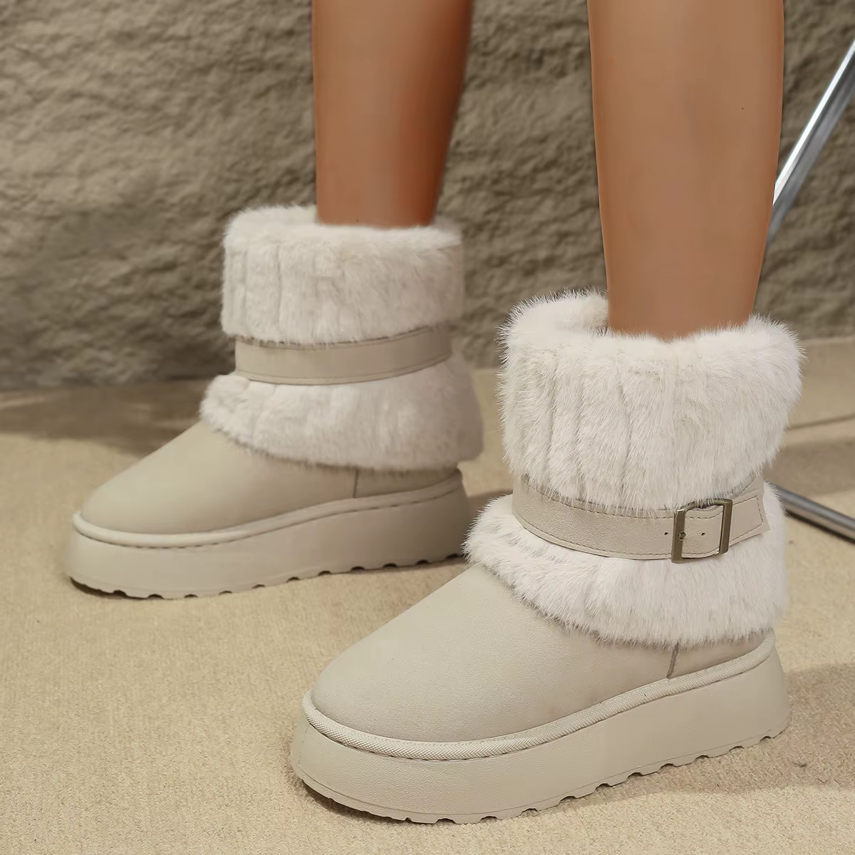 Bottes de neige rétro chaudes et confortables pour femmes, nouvelles chaussures d'hiver décontractée