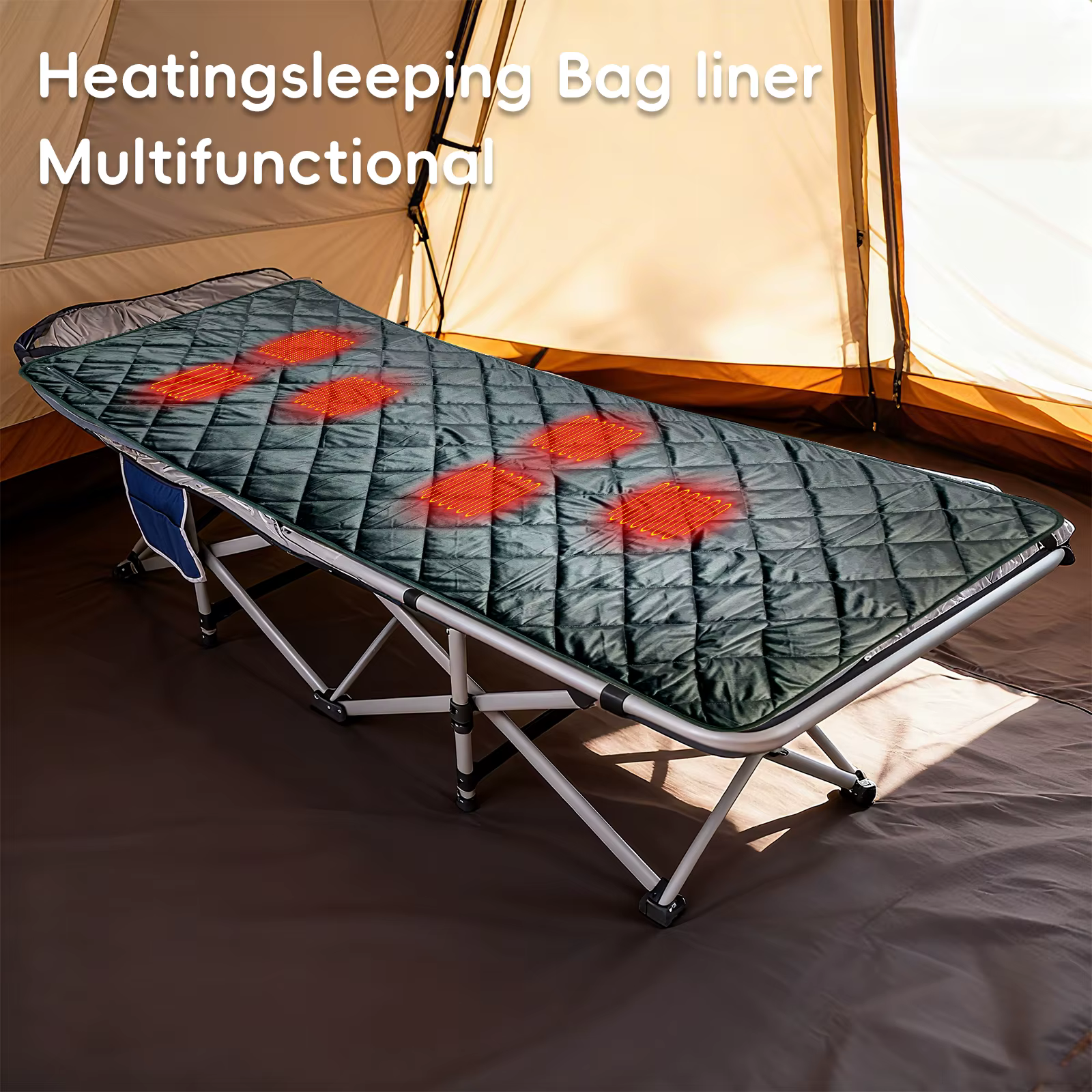 Camping chauffé sac de couchage coussin USB chauffage sac de couchage doublure couverture chauffante