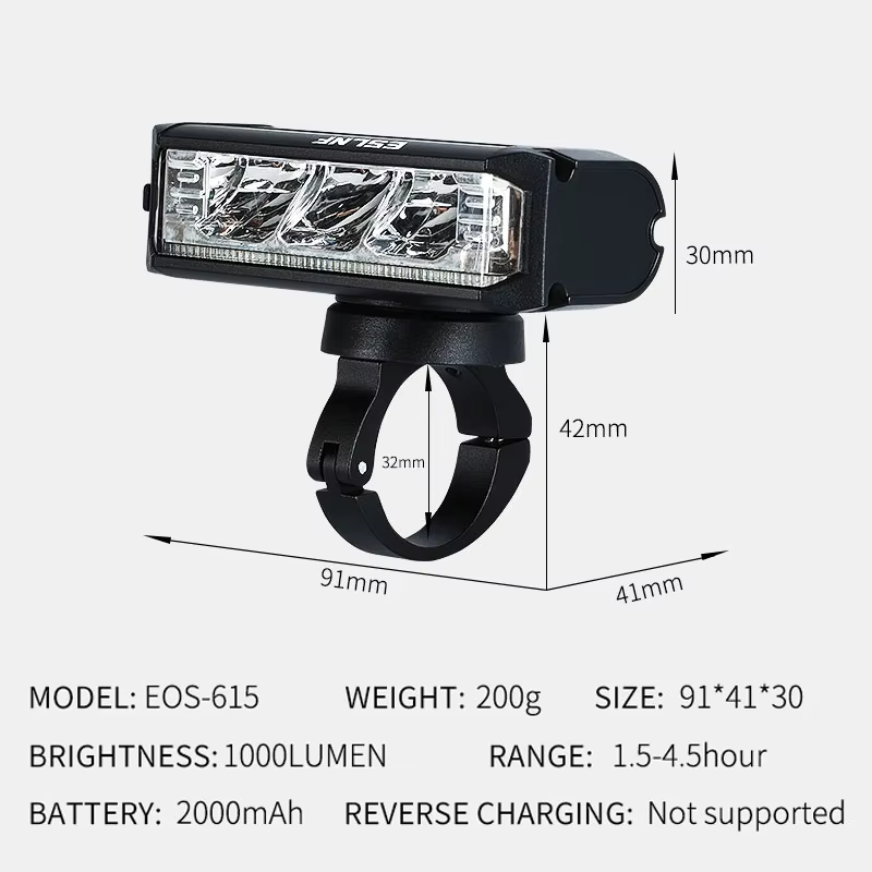Feu de vélo de levage avant lampe de poche LED lumière de vélo 1700Lm phare USB charge vtt cyclisme 
