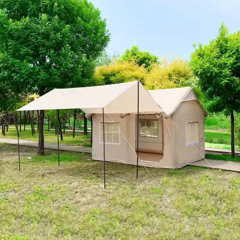Tente gonflable triangulaire rectangulaire avec protection UV - Tente pop-up portable pour le campin