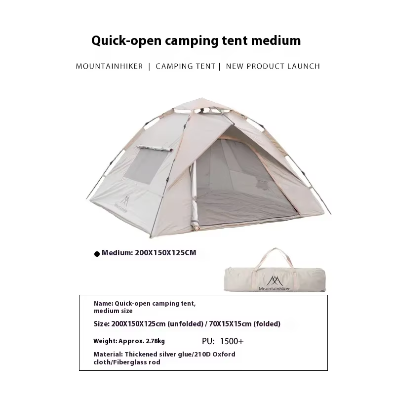 MOUNTAINHIKER extérieur avec fenêtres tente entièrement automatique ouverture rapide tente 3-4 perso