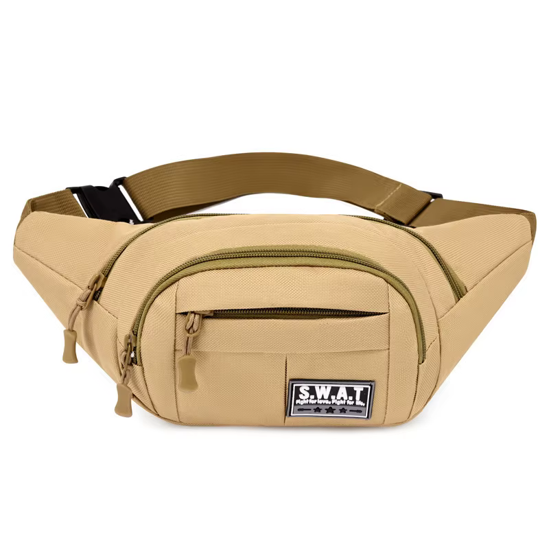Nouveau Sac de taille multicouche à quatre fermetures éclair pour hommes, sac de poitrine pour loisi