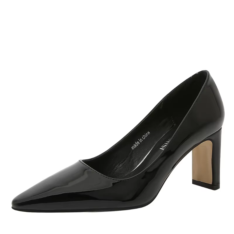 Chaussures simples de célébrité française pour femmes, Style bouche légère, talon épais, haut de gam
