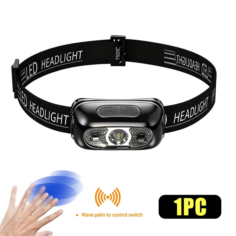 Lampe frontale LED puissante, étanche IPX4, lampe frontale d'urgence, 250LM, XPE LED, 500mAh, pour l