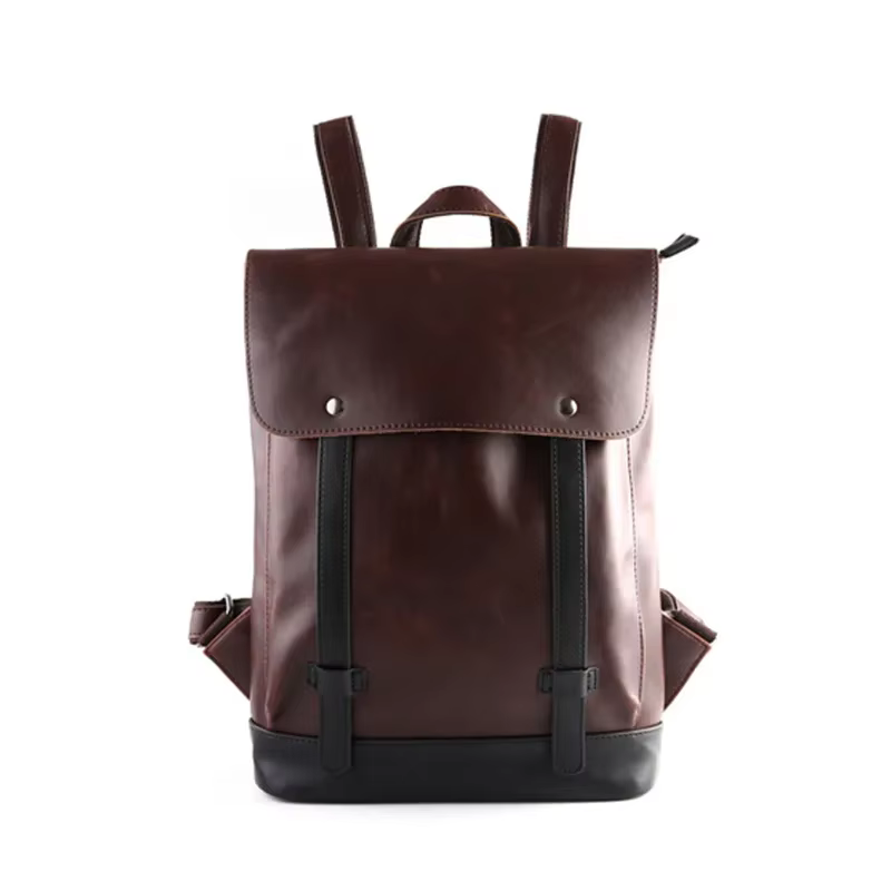 Sac à dos rétro pour hommes, sac à dos de luxe en cuir PU pour hommes, sacs à dos à rabat de grande