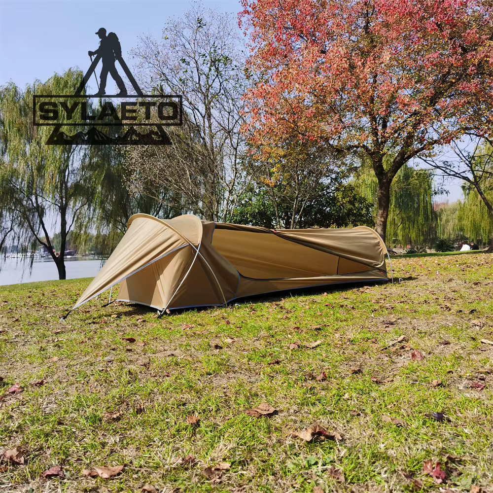 Tente bivy 1 personne pour le camping, la randonnée, la couleur verte de l'armée