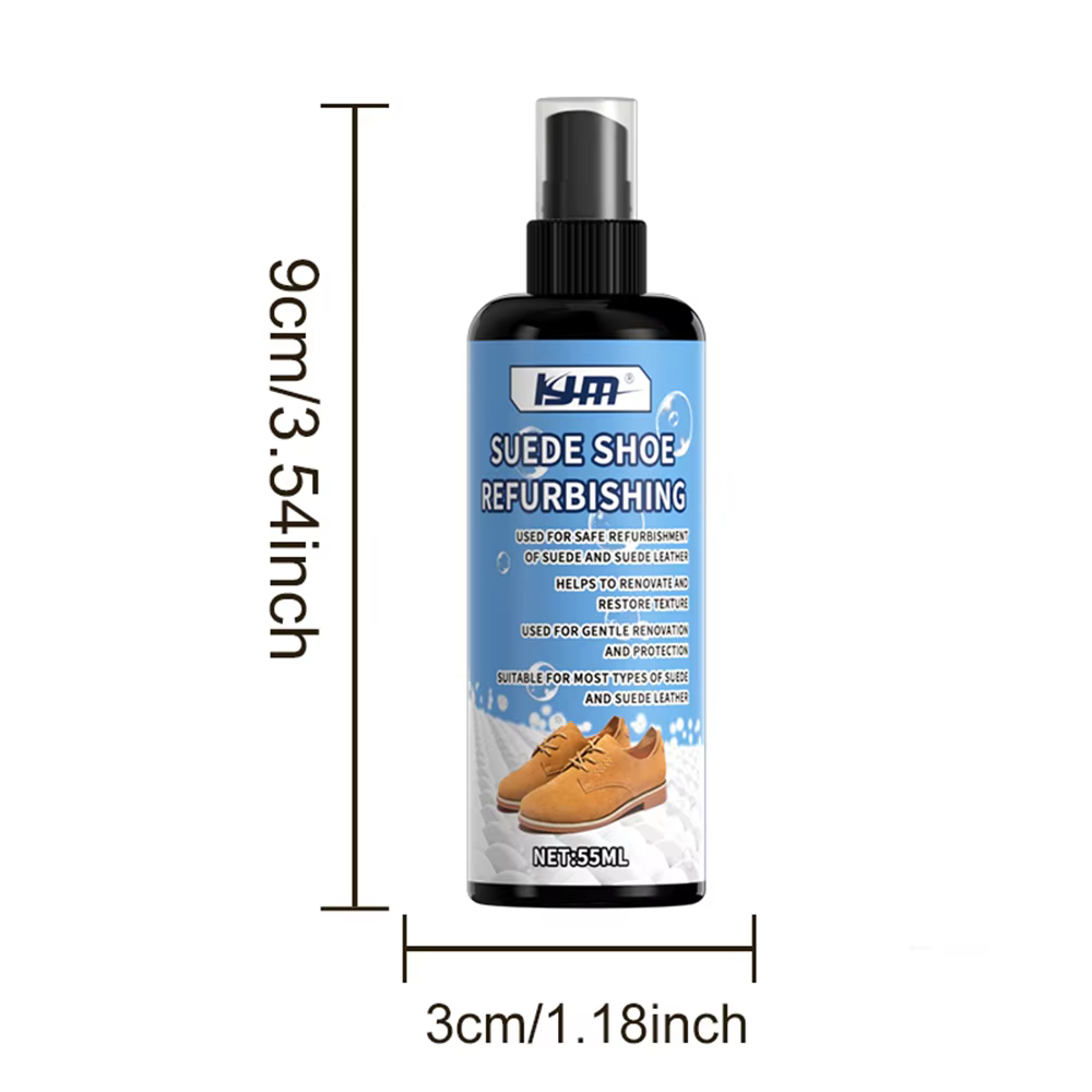 KJM 55ml Spray de rénovation pour chaussures en daim et nubuck, détachant et restaurateur de texture