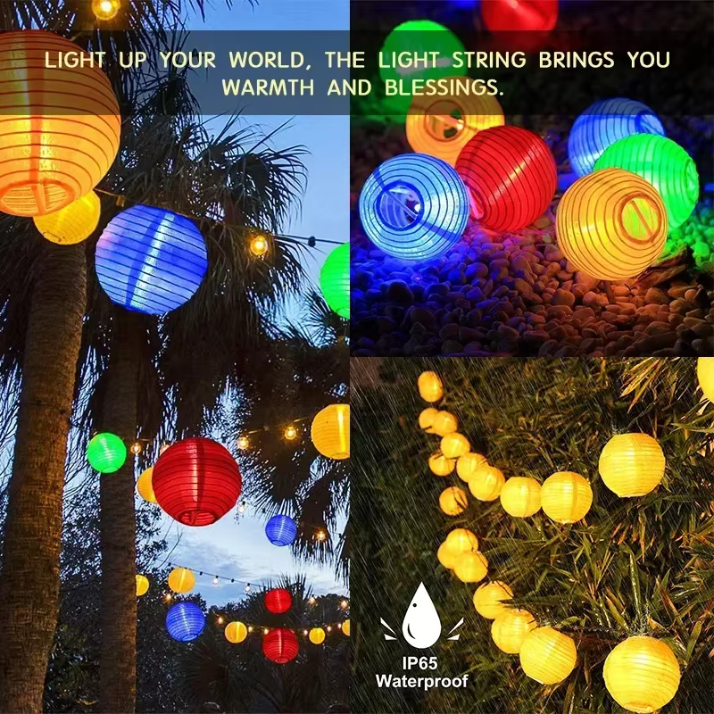 Lanterne solaire chaîne lumières étanche extérieure LED guirlande fée lumière Patio jardin décoratio