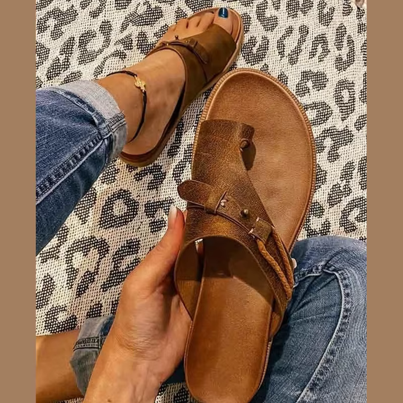 Sandales orthopédiques confortables pour femmes, sandales plates décontractées de qualité supérieure
