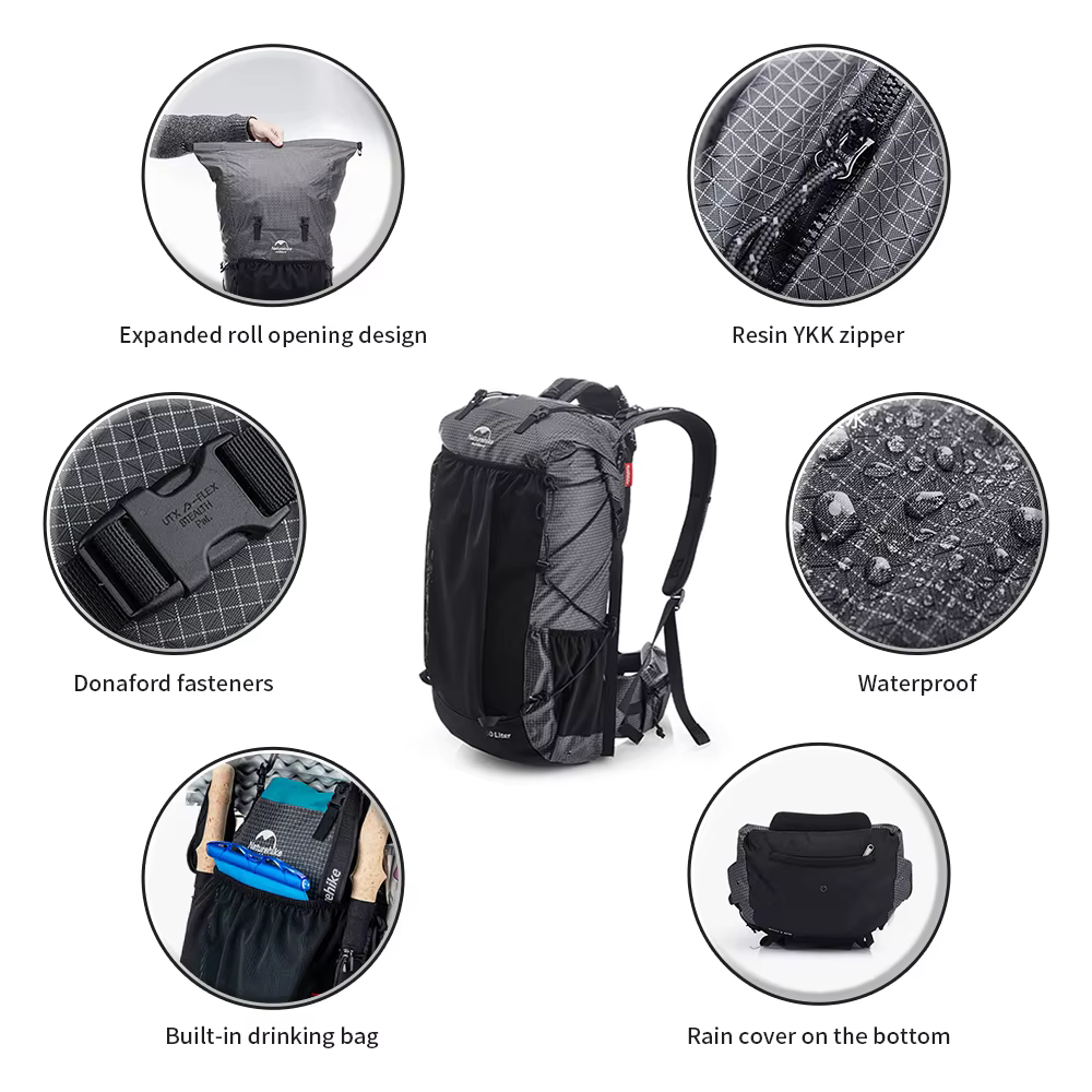 Naturerandonnée Camping sac à dos 60 + 5L grande capacité étanche sac d'escalade ultraléger voyage h