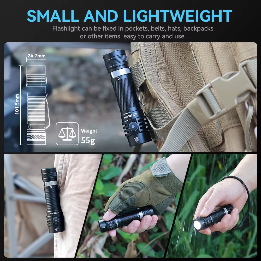 Sofirn SC18 1800lm EDC lampe de poche USB C Rechargeable SST40 LED 18650 torche TIR optique lentille