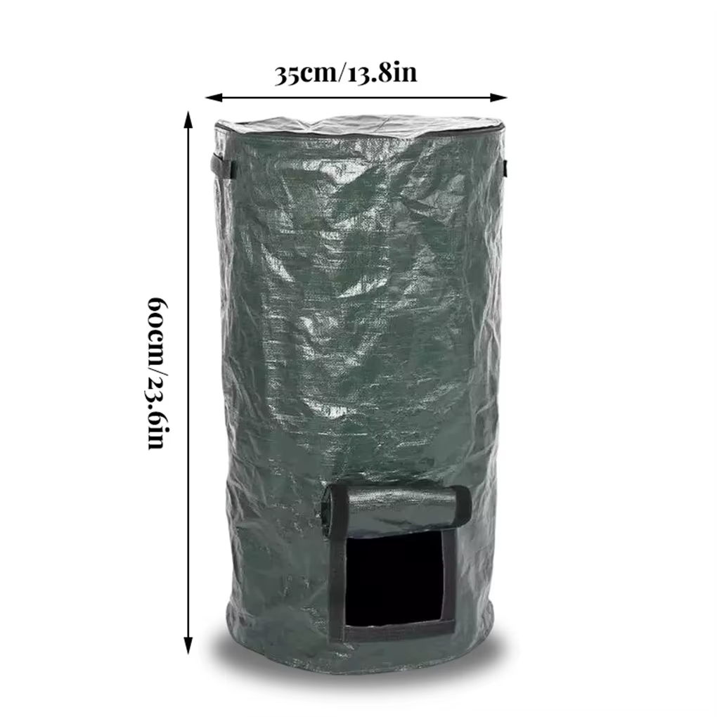 Sac de bio-fermentation écologique pour composteur de jardin, avec fermeture éclair et doubles poign