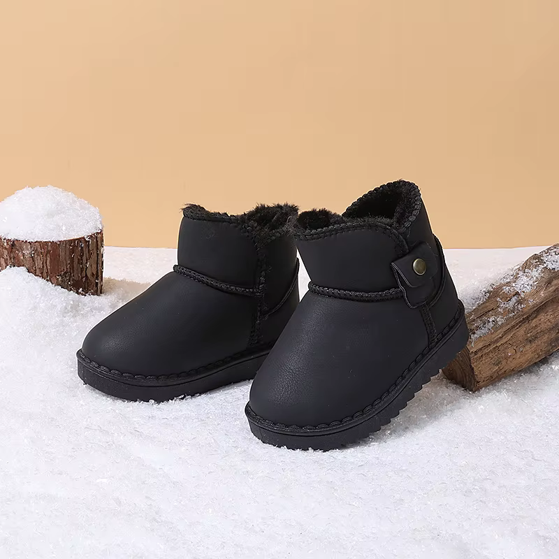 Bottines de neige classiques pour enfants, garçons et filles, avec petite poche, à la mode, thermiqu