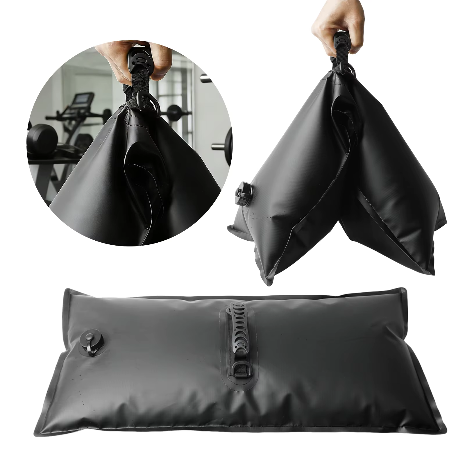 Sac d'eau lesté épaissi de 20 kg avec poignée, poche à eau lestée par gravité, sac de sable réutilis