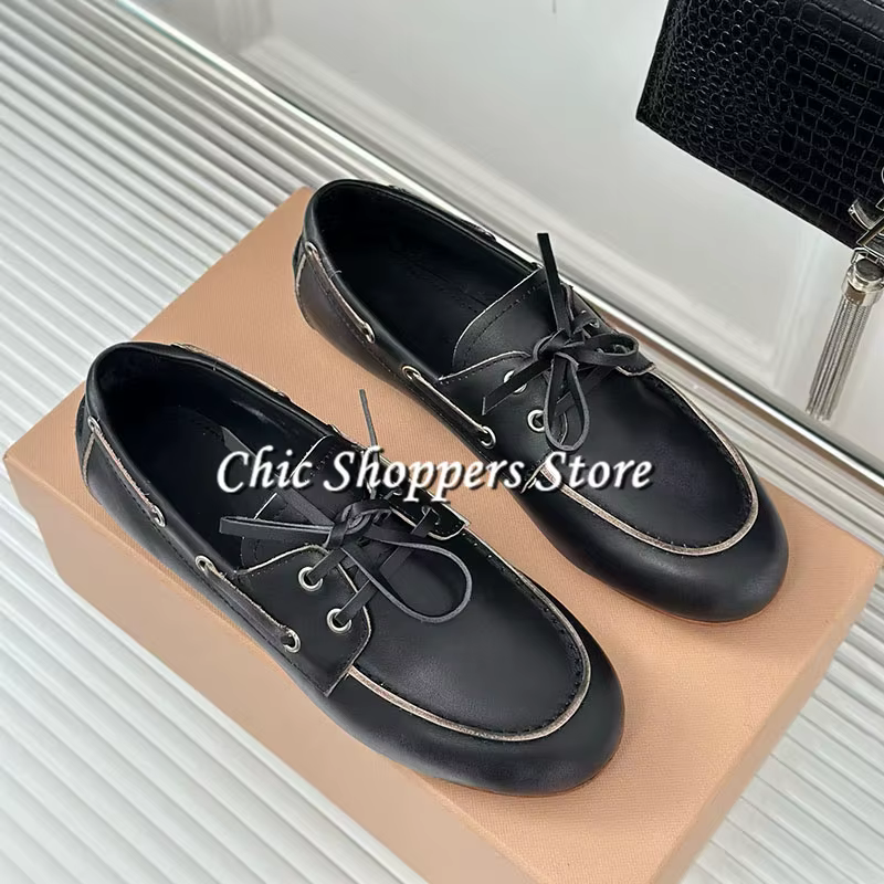 Chaussures de marche de vacances noeuds chaussures plates mocassins femmes Vintage marron cuir de va