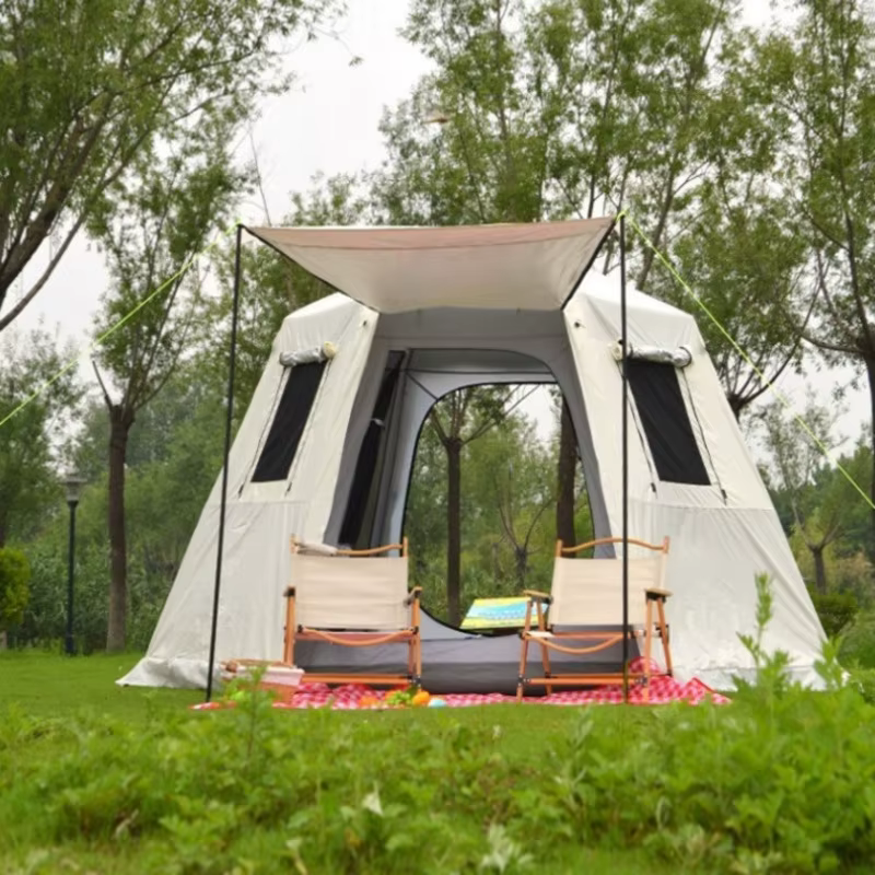 Nouvelle tente de Camping automatique améliorée, grande tente hexagonale Anti-UV étanche pour l'exté