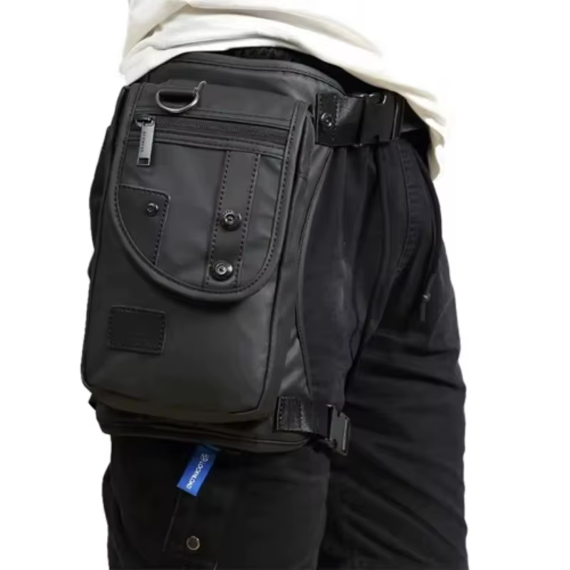 Sac de jambe en toile Oxford pour hommes, sac banane, hanche, ceinture, décontracté, initié, moto, é