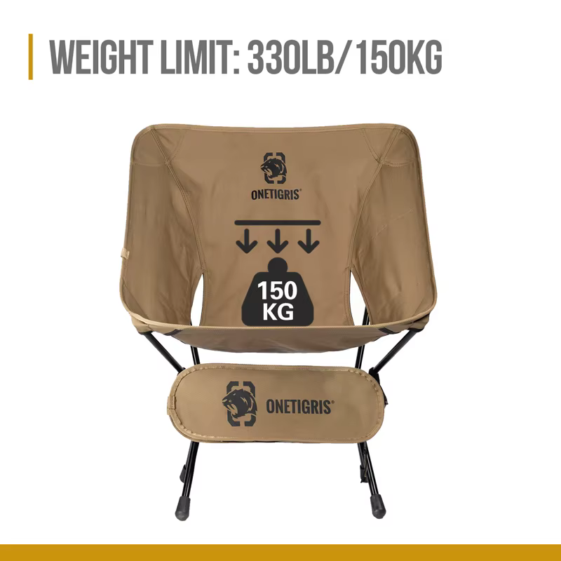 OneTigris chaise de Camping Portable chaise extérieure pliable ultralégère pour Camping Trekking fêt