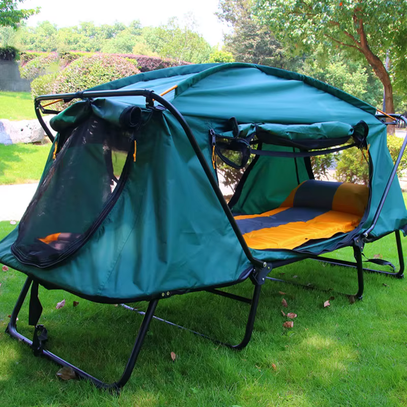 Tente simple pliante deux en un pour Camping en plein air, lit de marche, tente de pêche Portable ét