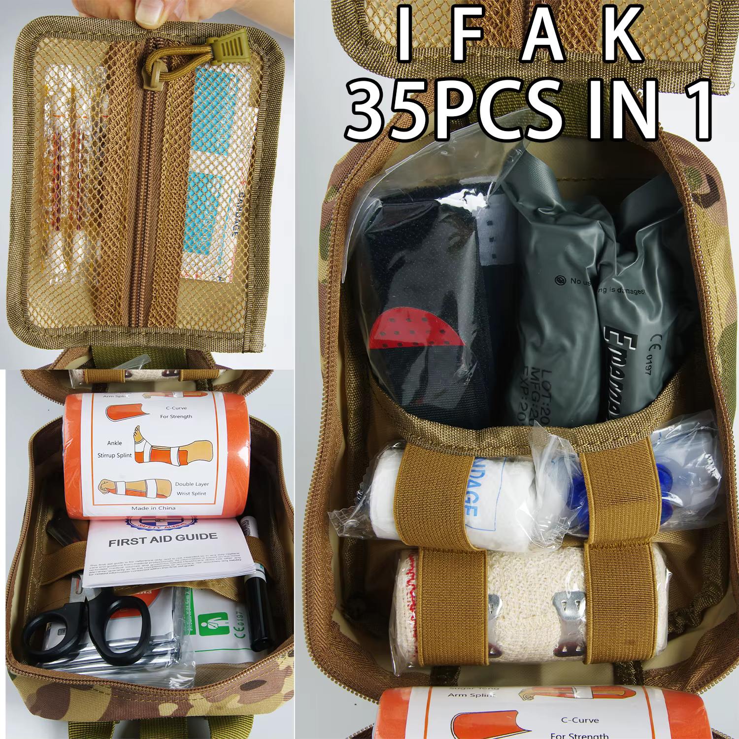 Kit de survie de premiers secours, pochette tactique IFAK, ensemble complet de Camping Molle avec 18