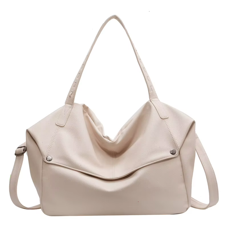 Sac à bandoulière pour femme, sac fourre-tout grande capacité, chic, couleur unie, mode haut de gamm