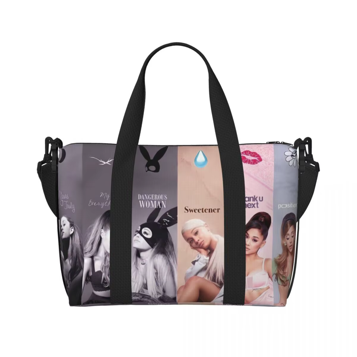 Sac fourre-tout personnalisé Ariana Grande Pop Music pour femmes, sacs de voyage de grande capacité 
