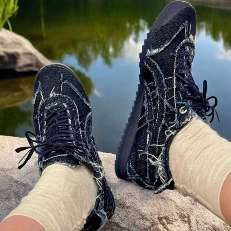2025 hommes et femmes classique toile chaussure rétro Cowboy à lacets chaussures plates pour homme m