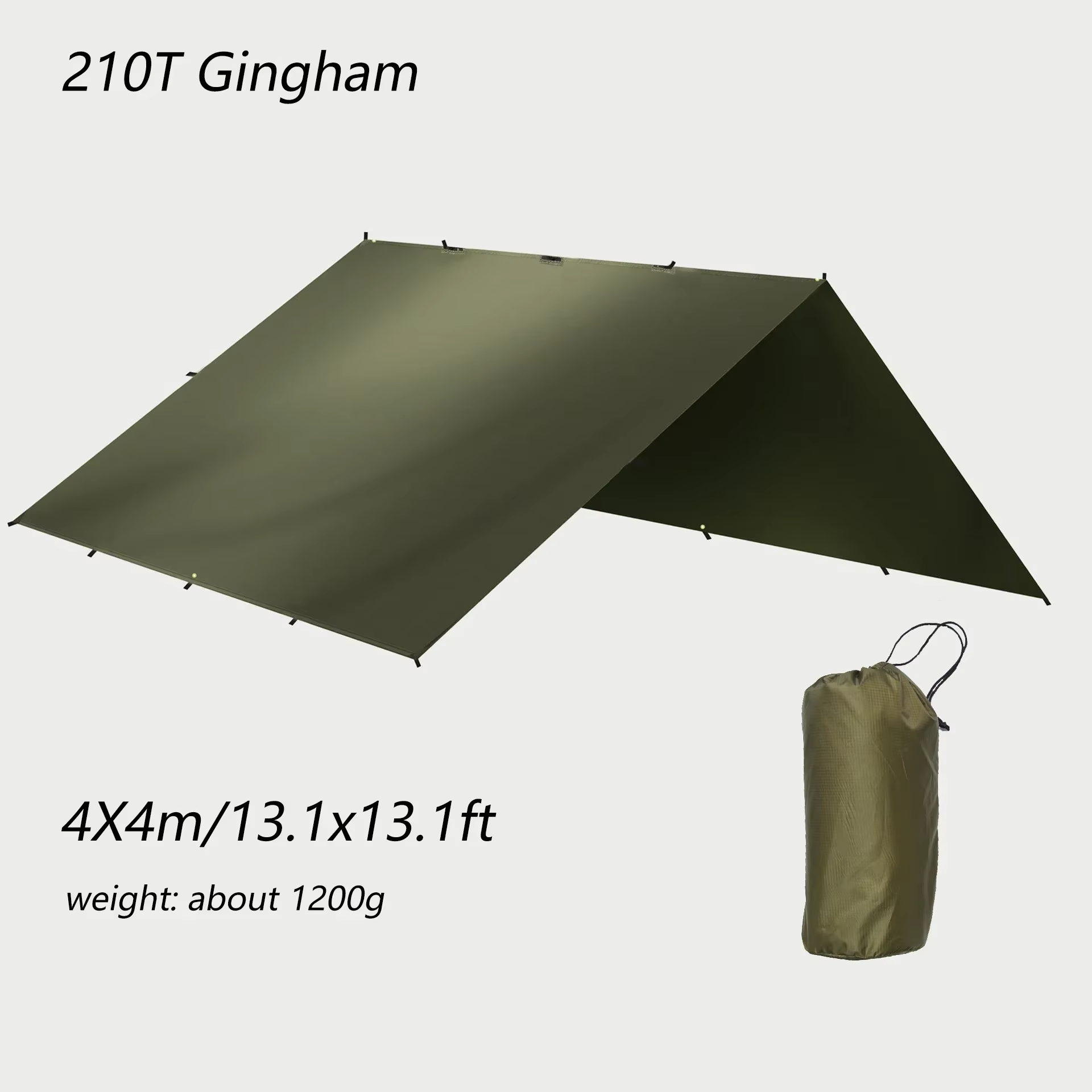 Bâche de tente de Camping 4x4m, pique-nique touristique, survie, abri solaire, auvent imperméable po