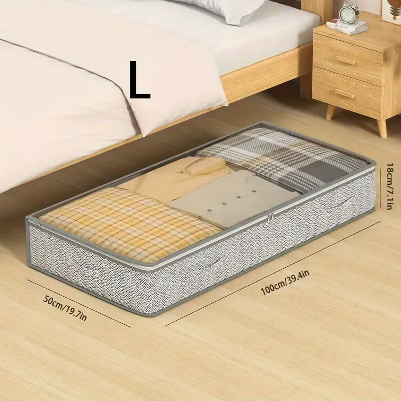 Sac de rangement pour fond de lit 1 pièce, design transparent avec fenêtre visible, peut être utilis