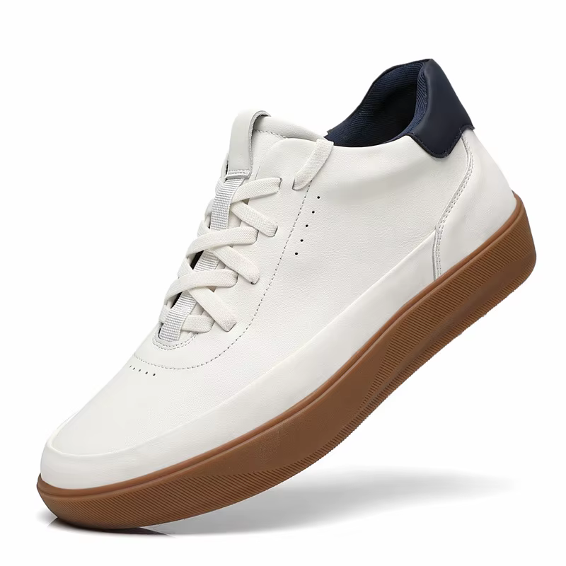 Baskets montantes en cuir pour hommes, chaussures de sport décontractées, légères, de luxe, à semell